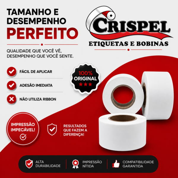 ETIQUETA 40X40 TÉRMICO pct 6 unidades
